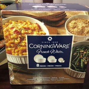 CorningWare French White 8 pc Bake Microwave Seve